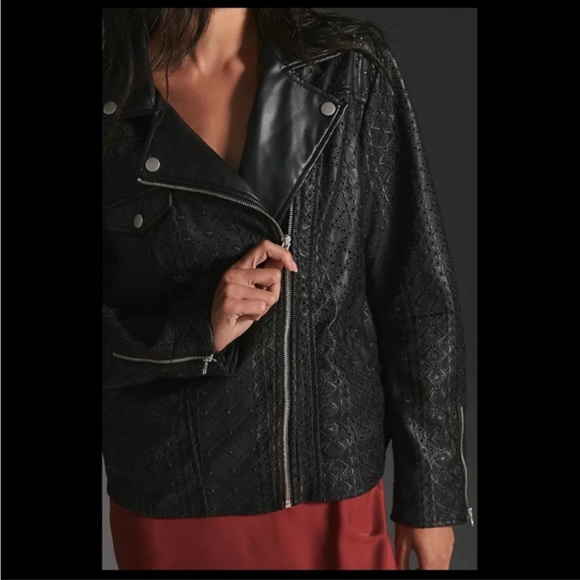 Anthropologie NWT Faux Leather Eyelet Jacket
Size M. - Picture 3 of 14
